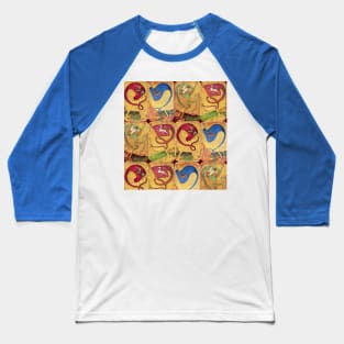 Medieval German Court Cards With Colorful Flags /Dogs,Deers,Falcons,Ducks  Edit Baseball T-Shirt